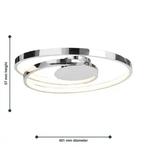 First Choice Lighting Polished Chrome LED Swirl Flush Fitting