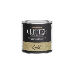 Rust-Oleum Ultra Shimmer Gold Glitter effect Mid sheen Multi-surface Topcoat Paint glitter, 250ml