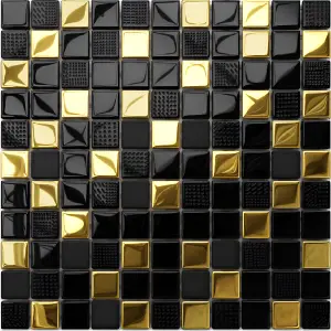 Glass mosaic on mesh for bathroom or kitchen 300mm x 300mm - El Dorado