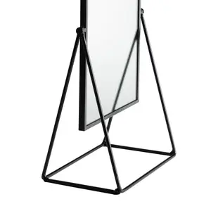 Metal Floor Mirror Black / 22cm W X 39cm H X 165cm D