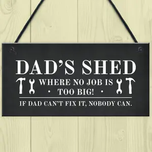 Dads Shed Sign Hanging Garden Plaque Gift For Dad Fathers Day Funny Gift For Him