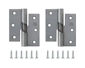 Steel Butt Door hinge N338 (L)75mm (W)75mm, Pack of 2