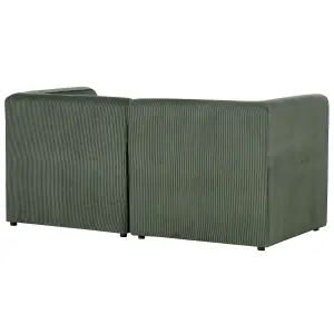 2 Seater Modular Jumbo Cord Sofa Dark Green LEMVIG