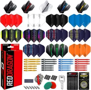 RED DRAGON Darts Accessory Pack Pro Aluminium Set, Including Flights, Stems (Shafts) And Accessories