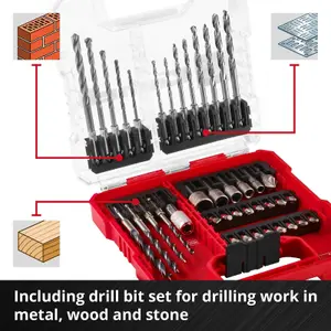 Einhell Universal Drill Driver Bit Set 40 Pieces With L-CASE Box KWB Accessory