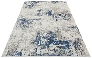 Blue Abstract Modern Easy to Clean Abstract Rug For Dining Room Bedroom And LivingRoom-80 X 240cm (Runner)