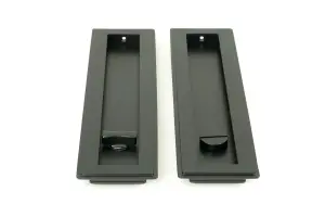 From The Anvil Matt Black 250mm Art Deco Rectangular Pull - Privacy Set