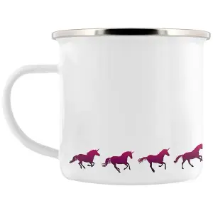 Grindstore Unicorn Gallop Enamel Mug White (One Size)