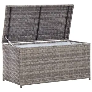 Berkfield Garden Storage Box Poly Rattan 100x50x50 cm Grey