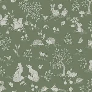 Galerie Apelviken 2 Dark Green Floral Woodland Smooth Wallpaper