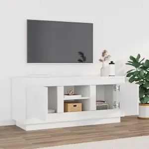 Berkfield TV Cabinet High Gloss White 102x35x45 cm Engineered Wood