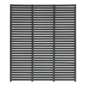 180cm W x 210cm H Garden Pine Wood Fence Garden Gate in Grey, Assembly required