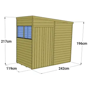 Store More Tongue and Groove Pent Shed - 4x8 Windowed