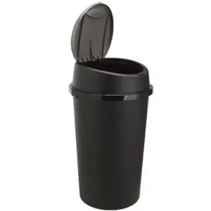 Black Kitchen Bin 45 Litre 45L TOUCH BIN Colour Bin for Home Garden Office School Kitchen Bathroom Top Bin Portable Pedal Bin Remo