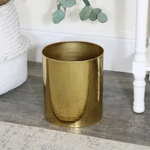 Melody Maison Metal Hammered Gold Storage Waste Bin