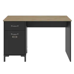 Diagone Oak & Black Finish Desk