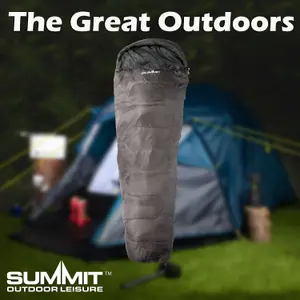 Mummy Sleeping Bag - Single Stylish, Warm, Easy To Pack Camp Bag  Grey Mummy