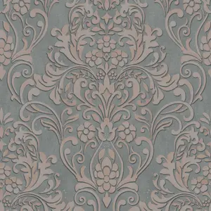 Galerie The New Design Book Rose Gold Damask Embossed Wallpaper