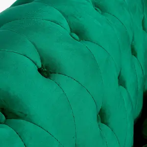 Velvet Chesterfield Arm Chair - Jade Green