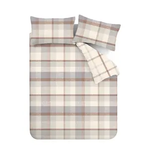 Cotton Chequered Duvet Cover Set with Pillowcases Kingsize Duvet Cover + 2 Standard Pillowcases