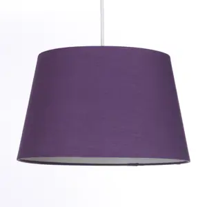 Plum Tapered Drum Shade for Ceiling and Table Lamp 14 Inch Shade