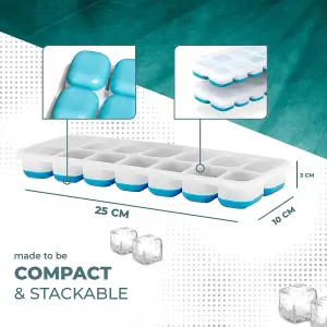 MantraRaj 3pk Silicone Ice Cube Trays with Non-Spill Lids Easy to Remove Ice Cube Tray With Ice Tongs