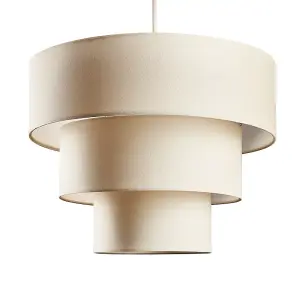 ValueLights Vermont Cream Ceiling Pendant Shade and B22 GLS LED 10W Warm White 3000K Bulb