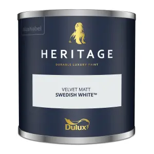 Dulux Trade Heritage Swedish White Matt Wall paint, 125ml Tester pot