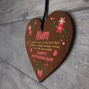 Red Ocean Mum Heart Birthday Mothers Day Gift For Mum Mummy Novelty Plaque Mum Gift From Son Daughter