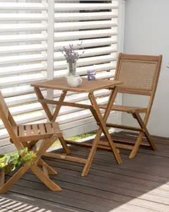 Set of 2 Garden Chairs PARAGGI Certified Acacia Wood Light Wood