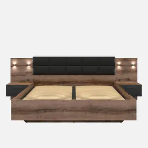 Austin Luxury Ottoman Storage Bed with LED Lights and Lift Up Frame -  Super King Size