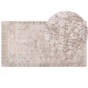 Cotton Area Rug 80 x 150 cm Pink MATARIM