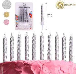 10pcs Spiral Candles for Birthday Wedding Anniversary Dinner Party Cake Topper Table Decorations,