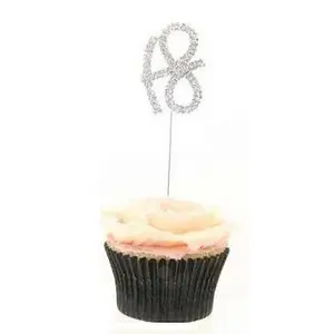 Apac Diamante Cake Topper Silver (One Size)