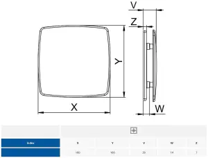 Awenta 125mm Pull Cord VERTICO Extractor Fan White ABS Front Panel Wall Ceiling Ventilation