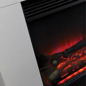 Suncrest Lindale White MDF & stainless steel Freestanding Electric fire suite