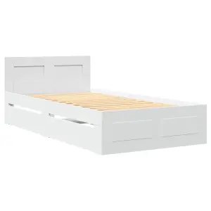 Berkfield Bed Frame with Headboard without Mattress White 100x200 cm