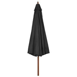 Berkfield Outdoor Parasol with Wooden Pole 330 cm Anthracite