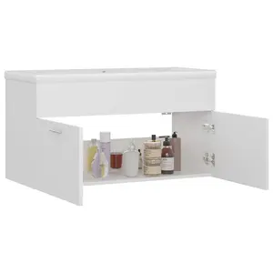 Cronius 900mm Single Bathroom Vanity with Integrated Ceramic Basin White