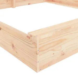 Berkfield Sandbox with Seats Square Solid Wood Pine