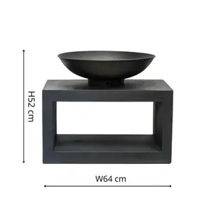 Fire Pit & Rectangle Console Granite H52Cm W64Cm