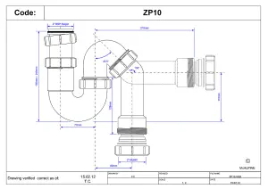 McAlpine ZP10 75mm Water Seal Tubular Swivel All One Trap with Multifit Outlet