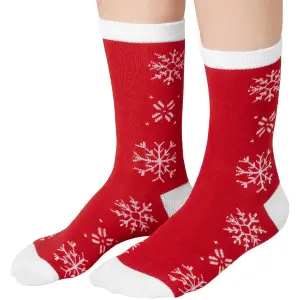 Christmas socks with snowflake motif - red/white