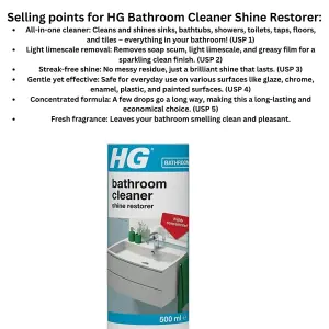 HG Bathroom Cleaner Shine Restorer, Bath Cleaner & Light Limescale Remover - 500ml