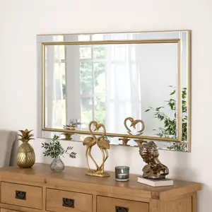 Abbate Rectangle Wall Mirror Gold / 136cm H x 106.5cm W