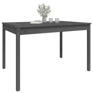 Berkfield Garden Table Grey 121x82.5x76 cm Solid Wood Pine