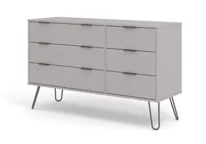 Core Products Augusta Industrial Grey 3+3 Drawer Wide Chest