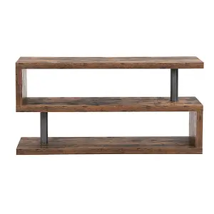 Miami TV Stand With Storage for Living Room and Bedroom, 1200 Wide, S-Shape Design, Media Storage, Rustic Oak Finish