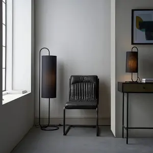 Luminosa Arenzano Table Lamp Matt Black & Black Fabric