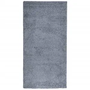 Shaggy Rug PAMPLONA High Pile Modern Blue 100x200 cm